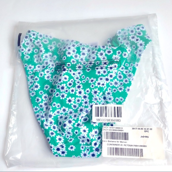 NEW OLD NAVY Bikini Swim Suit Bottom Green Floral Daisy Small Women’s - Picture 4 of 11